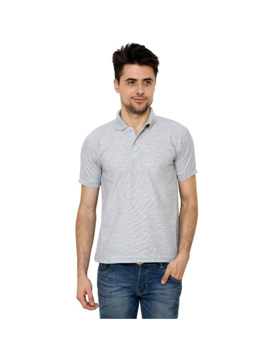 Grey Solid polo t shirt for men
