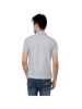 Back View Grey Solid polo t shirt for men