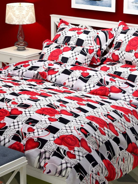 3d Roses And Hearts Printed Double Bedsheets With Pillow Covers By Homdazal Pikmax 