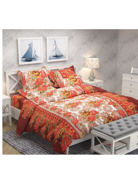 Picture of 3D Multicoloured Floral Printed Double Bedsheet with Pillow Covers by HOMDAZAL