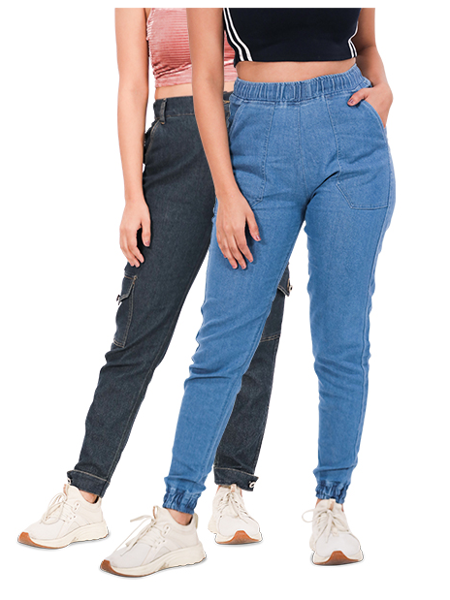 Pack of 2 Stylish Jeans Joggers For Women By Vardhaans