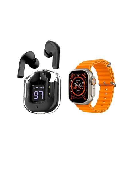 Combo 4 Pcs (T500 Smart Watch + One Plus Neckband + Extra Strape + Wired  Handsfree)