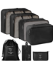 Picture of House of Quirk Polyester 7 Set Travel Organizer Bag 3 Packing Cubes + 3 Pouches + 1 Toiletry Organizer Bag ( Color Options Available)