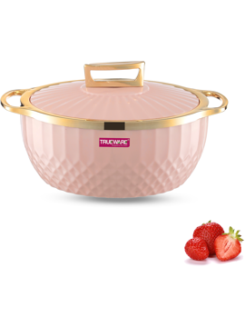 Picture of Trueware KRYSTAL Casserole Inner Steel Casserole, 1000 ml, Pink | PU Insulated Thermoware Casserole  (1000 ml) - Pink