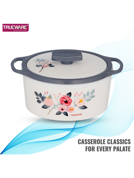 Picture of Trueware Floraa Inner Steel Outer Plastic 1500 ML Casserole Thermoware Casserole  (1500 ml) - Blue