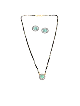 Picture of Pujvi Fashion Round AD Crystal Mangalsutra Set