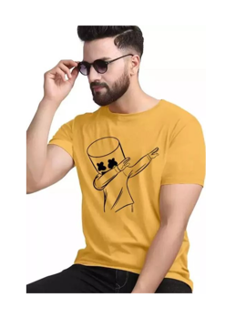 Picture of Classic Designer Men Polyester  Tshirts  Musturd  Dab - Musturd