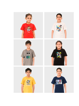 Picture of Pack of 6 Cartoon Printed T-Shirts for Kids