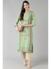 Picture of Pink Poly Crepe Screen Print Straight Kurta PK1821