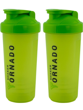 Picture of Trueware Tornado Shaker With SS Blender Set of 2|700 ml Each 700 ml Shaker  (Pack of 2, Green, Plastic)