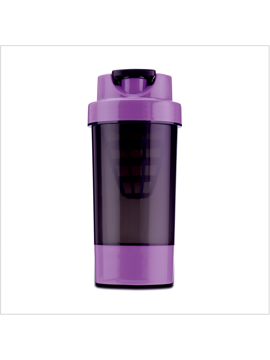 Picture of Trueware Mini Smart Gym Shaker 500 ML With PP Blender Ball 500 ml Shaker  (Pack of 1, Purple, Plastic)