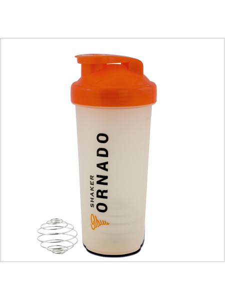 Picture of Trueware Tornado Gym Shaker With Steel Blender Ball | Plastic | 700 ML 700 ml Shaker  (Pack of 1, Orange, Plastic)
