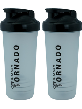 Picture of Trueware Tornado Shaker With SS Blender Set of 2|700 ml Each 700 ml Shaker  (Pack of 2, Black, Plastic)