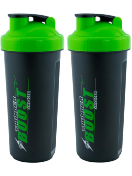 Picture of Trueware Thunder Boost Shaker With SS Blender Set of 2|700 ml Each 700 ml Shaker  (Pack of 2, Green, Plastic)