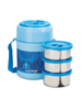 Picture of Trueware Insulated Lunch Box 3 Stainless Steel Containers ( 300ml each) with 2 Pcs Stainless Steel Bottles ( 500ml each)