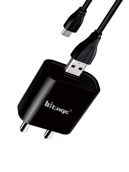Picture of Hitage HT-i68 Charger Quick Ultra Fast Charging Adapter USB Wall Adapter with 2.0A Quick Charging + Micro USB Charging Cable for All Android Devices Which Have Micro USB Port (Black)