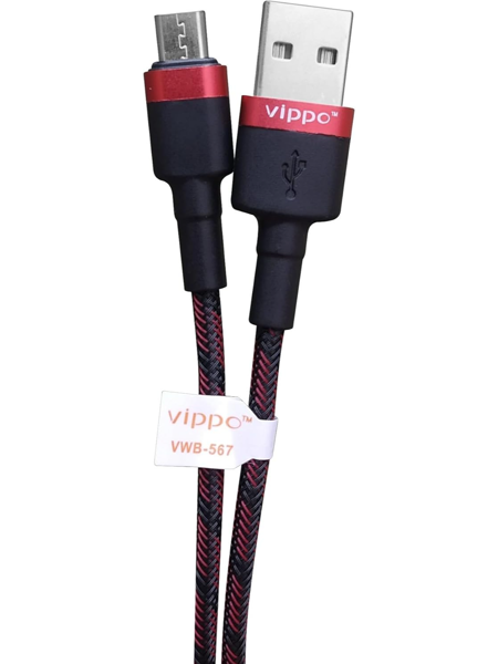 Picture of VIPPO CLASSIC VWB-567 Micro USB Cable 3.4A Safe & Quick Charge And Data Share Attractive Design 120 CM Length Stable Charging (Red)