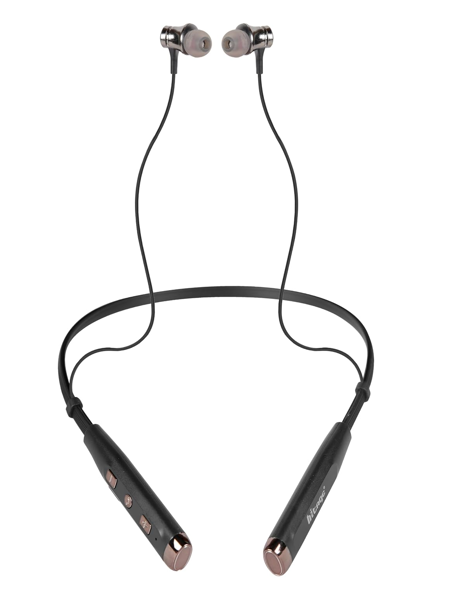 Picture of Hitage NBT-1091 Bluetooth Headphones Neckband with 10Meter Working Distance | 17 Hours Talking | Extra Bass Bluetooth Neckband (Brown)