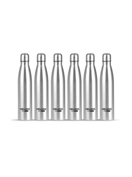 Picture of Pack of 6 Bottfly Stainless Steel Leak Proof Bottles by Nelcon