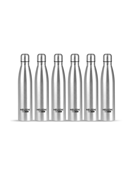 Picture of Pack of 6 Bottfly Stainless Steel Leak Proof Bottles by Nelcon