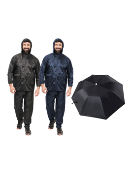 Picture of Pack of 2 Waterproof Raincoat with Free Assorted Umbrella