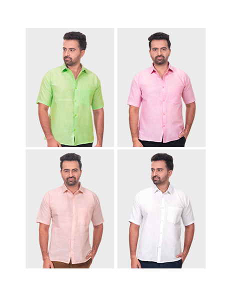 Picture of Pack of 4 Half Sleeves Premium Shirts for Men