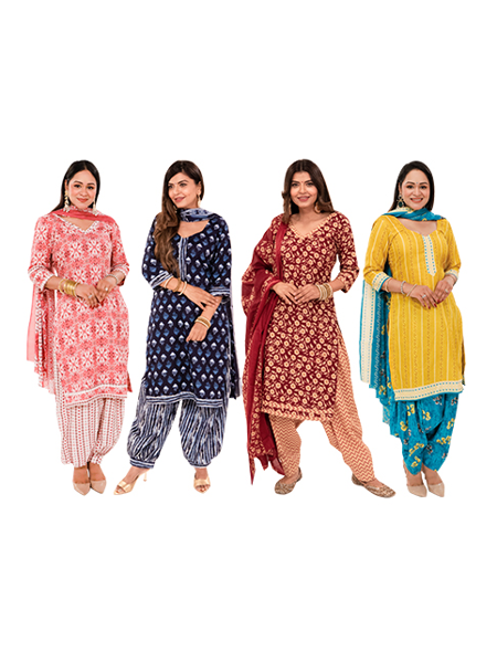 unstitched cotton suit for women