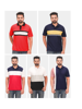 Picture of Pack of 5 Cut & Sew Designer Polo Neck T-Shirts for Men