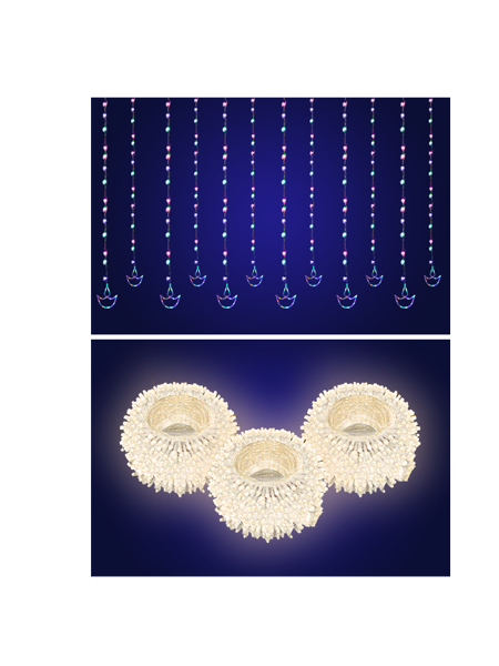 Picture of LED Lights Combo 1 Diya LED Light & 3 LED Light  (Assorted)